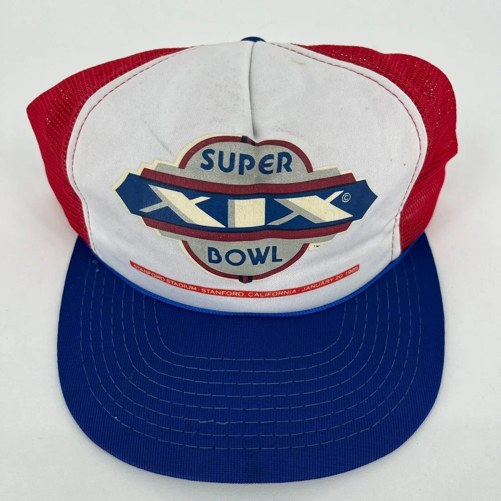 Vintage Sports Specialties Super Bowl XIX 1985 Trucker Hat Red White Blue NFL